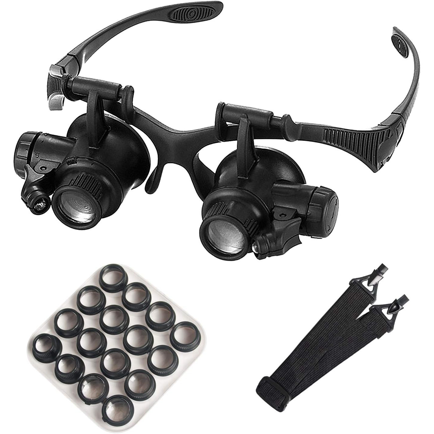 Electronics Repair Glasses - Head Mounted Magnifier With LED Light