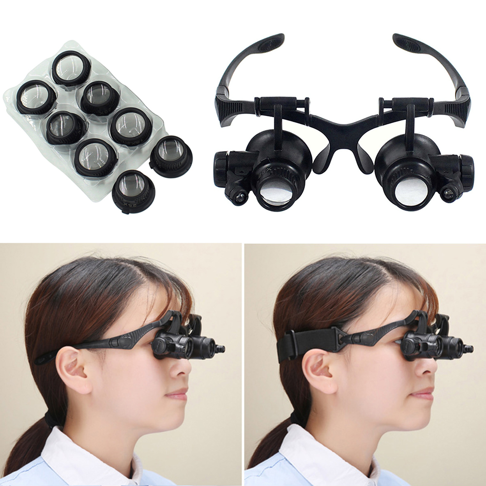 10X/15X/20X/25X LED Magnifier  - Electronics Repair Glasses ulasan dan harga
