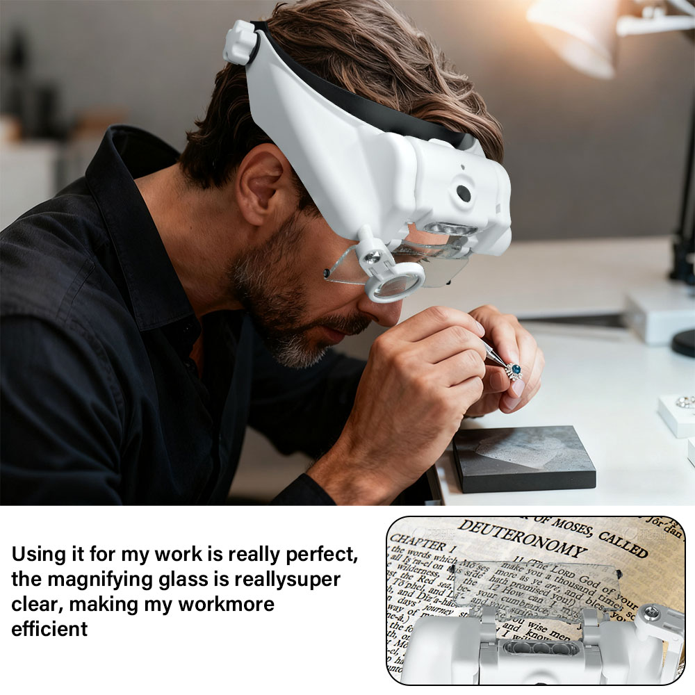 Headband Magnifying Glass LED  - Electronics Repair Glasses ulasan dan harga