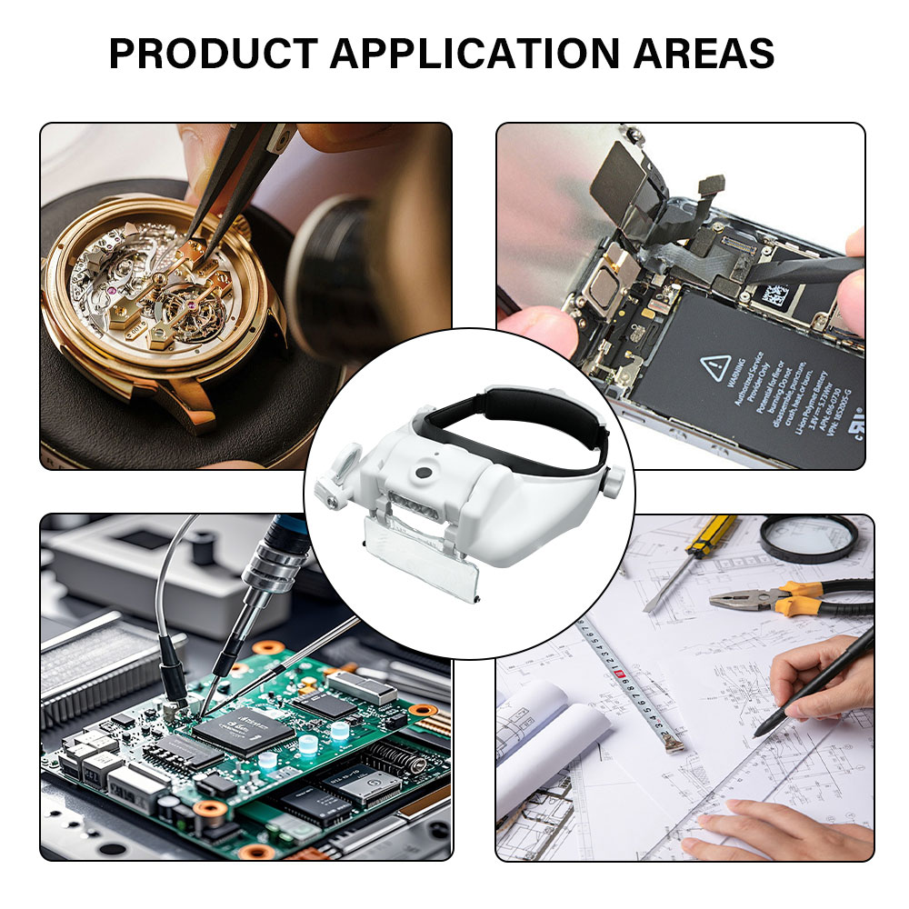 Headband Magnifying Glass LED  - Electronics Repair Glasses ulasan dan harga