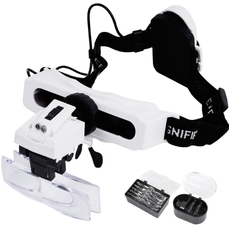 Illuminated Headband Magnifier - Electronics Repair Glasses ulasan dan harga