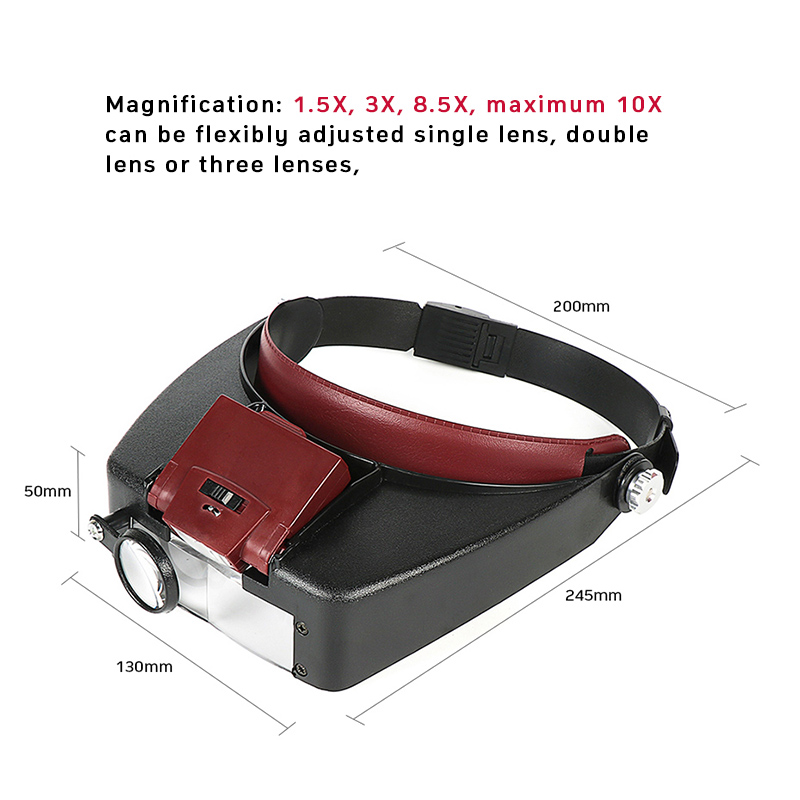 Helmet Style 10X Headband Magn - Electronics Repair Glasses ulasan dan harga