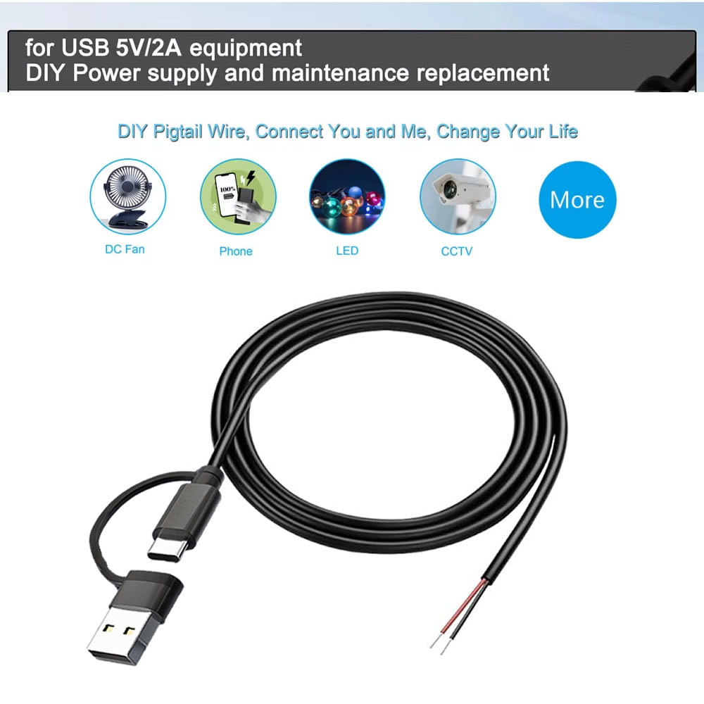 DC 2 Pin Power Cable USB and T - Electronics Repair Glasses ulasan dan harga