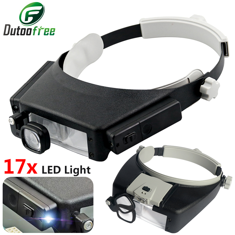 New Headband Magnifier LED Lig - Electronics Repair Glasses ulasan dan harga