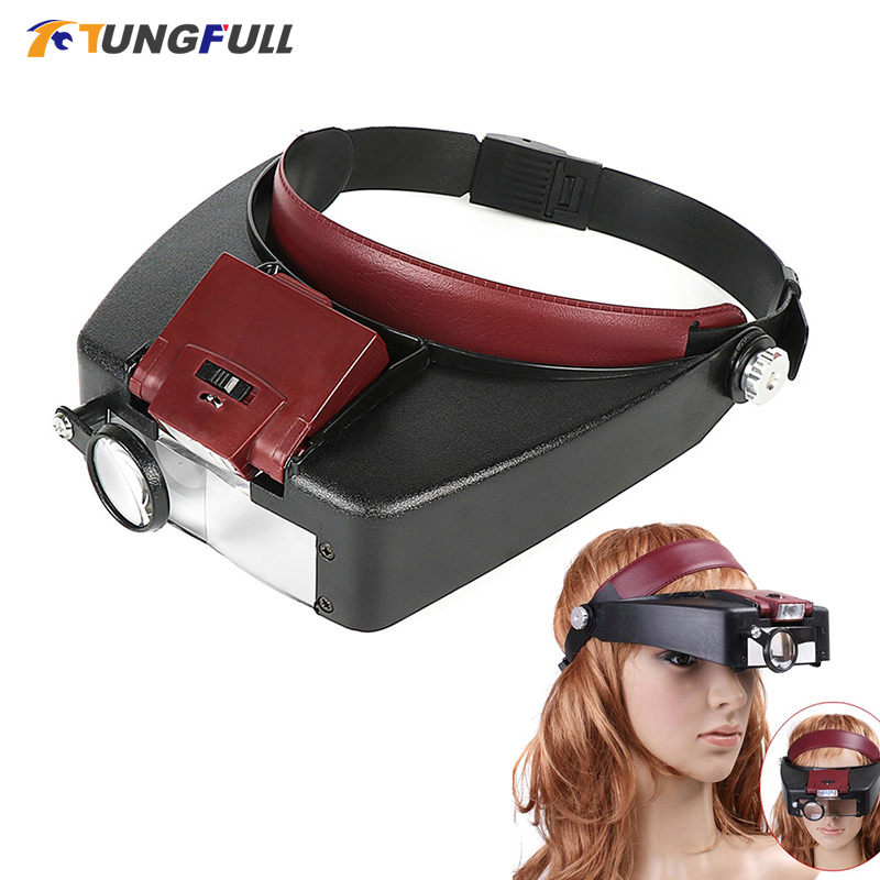 Loupe Microscope LED Light 10X - Electronics Repair Glasses ulasan dan harga