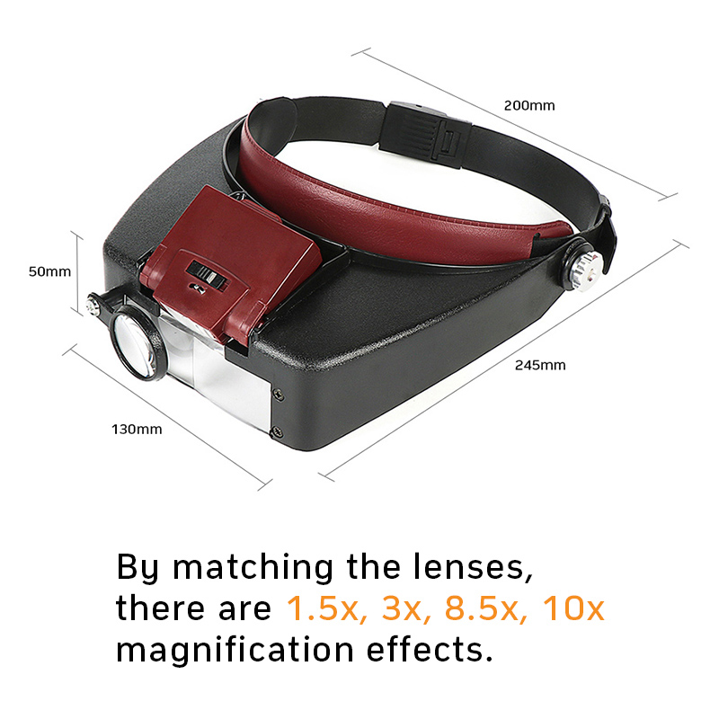 Loupe Microscope LED Light 10X - Electronics Repair Glasses ulasan dan harga