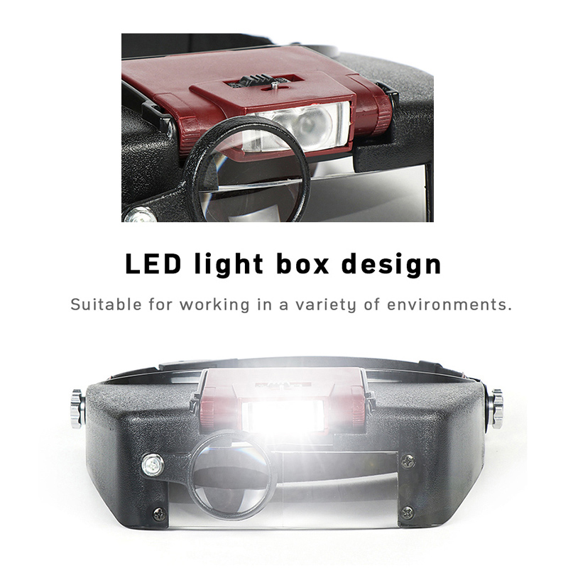 Loupe Microscope LED Light 10X - Electronics Repair Glasses ulasan dan harga